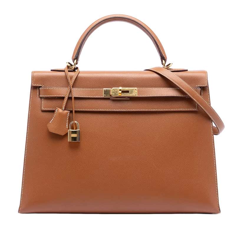 Hermès Epsom Kelly II Sellier 35 Brown Leather Good condition - Front View