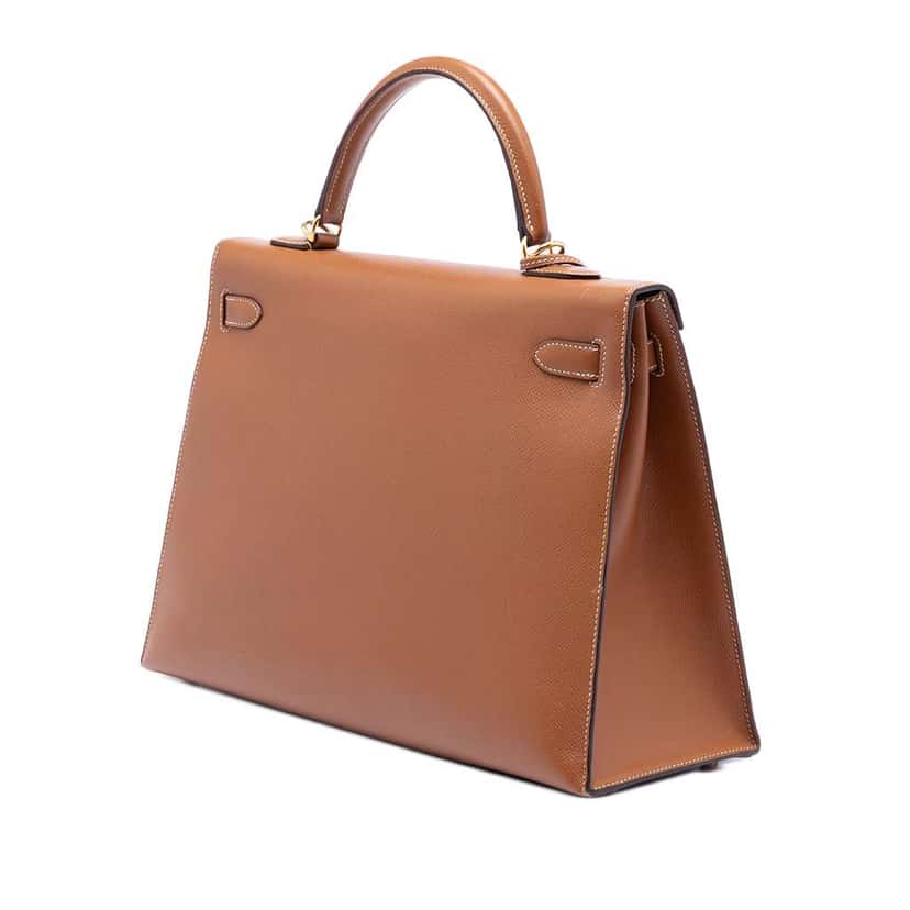 Hermès Epsom Kelly II Sellier 35 Brown Leather Good condition - Back View