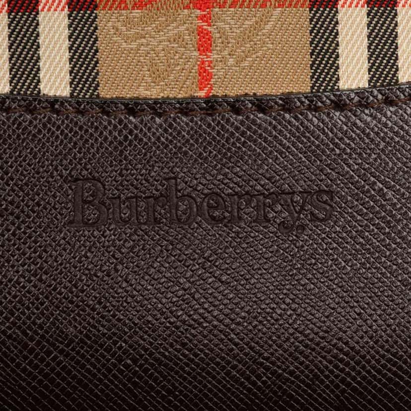 Burberry Haymarket Check Canvas Tote Brown Canvas Good condition - Box View