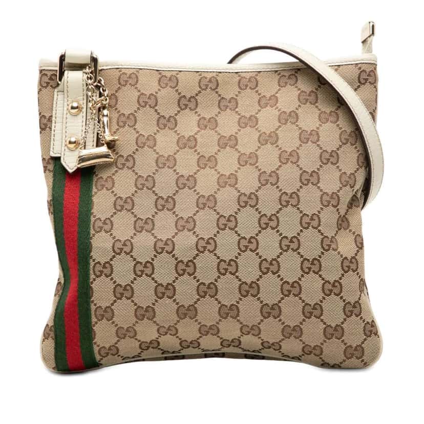 Gucci GG Canvas Jolicoeur Crossbody Brown Canvas Good condition - Front View