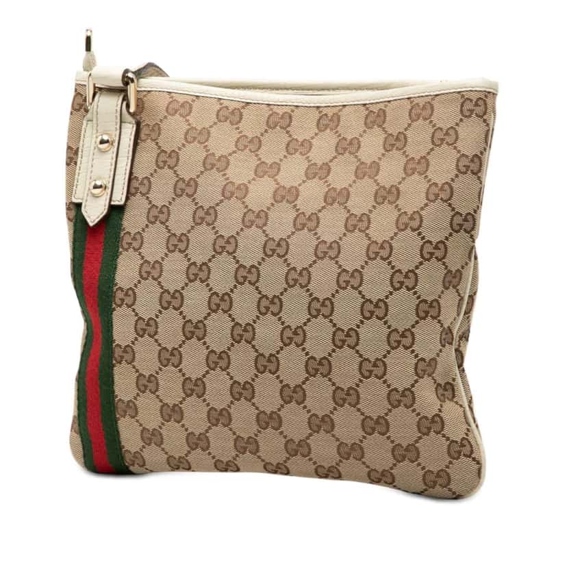 Gucci GG Canvas Jolicoeur Crossbody Brown Canvas Good condition - Back View
