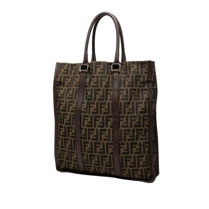 Fendi Zucca Canvas Vertical Tote Brown Canvas Very good condition - Back View