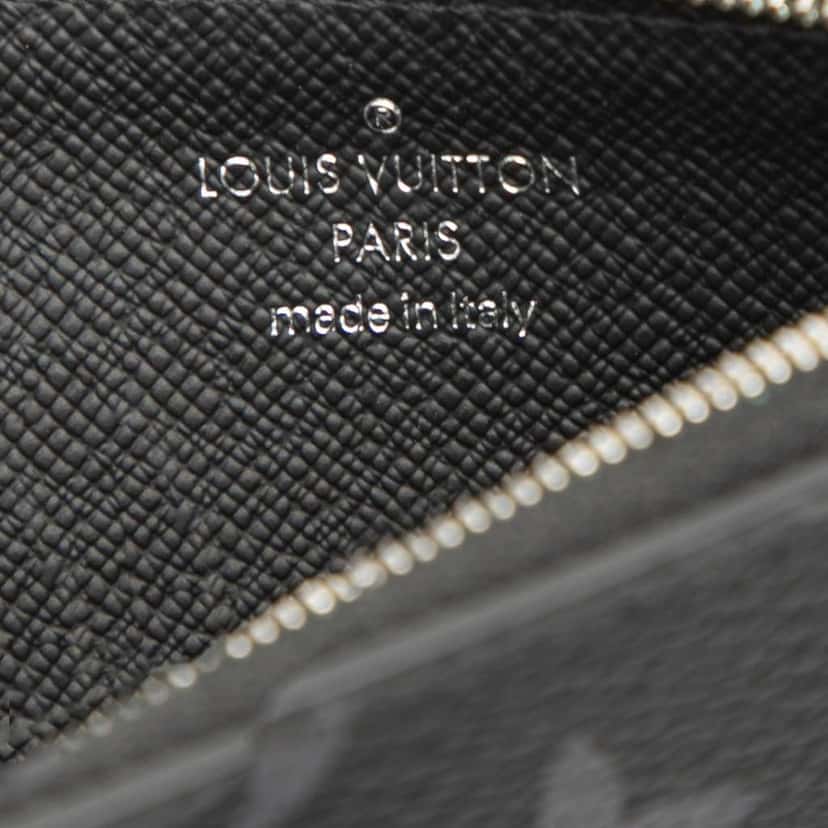 Louis Vuitton Monogram Eclipse Taigarama Coin Card Holder Black Good condition - Box View