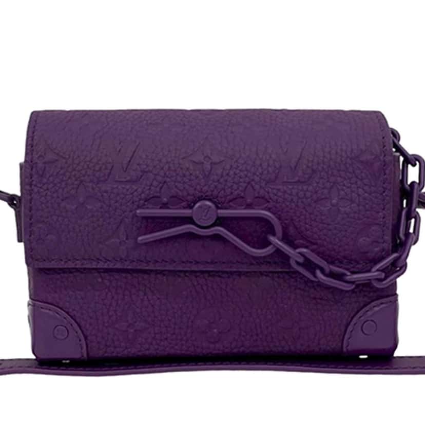 Louis Vuitton Monogram Taurillon Steamer Wearable Wallet Purple Leather Good condition - Front View