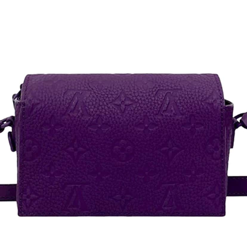 Louis Vuitton Monogram Taurillon Steamer Wearable Wallet Purple Leather Good condition - Back View