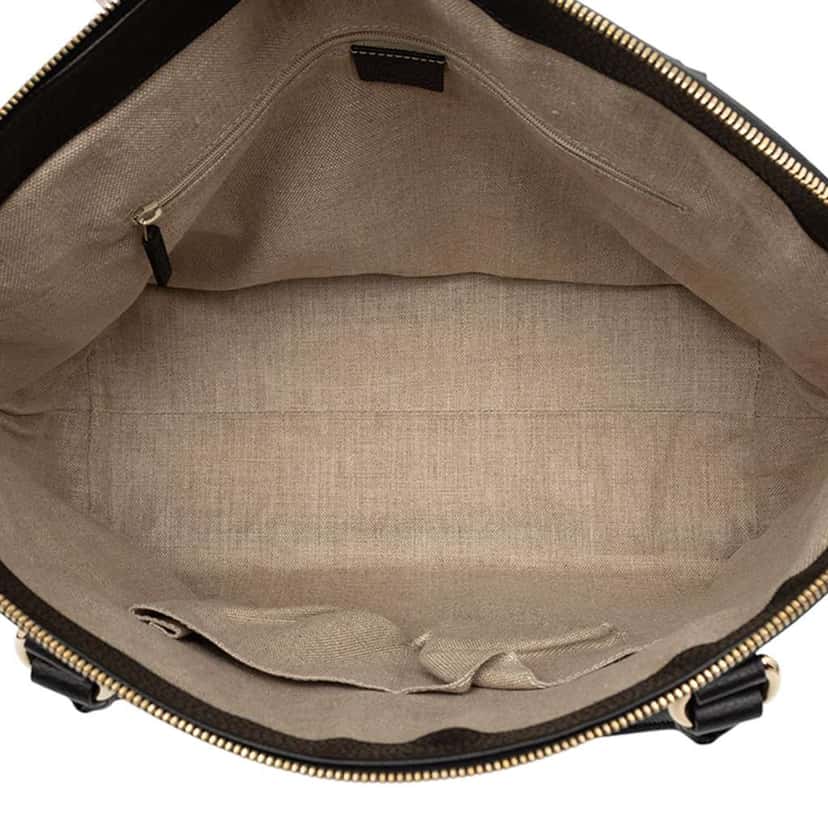 Gucci Large Dollar Calfskin GG Charm Dome Satchel Black Leather Good condition - Model View