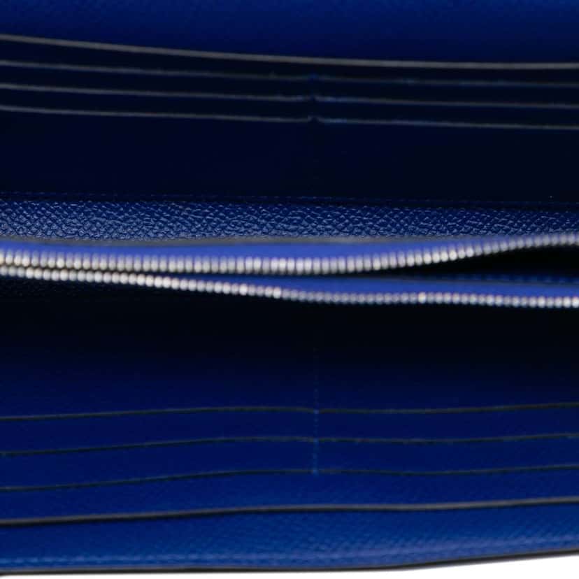 Hermès Epsom Kelly Trifold Long Wallet Blue Leather Good condition - Model View
