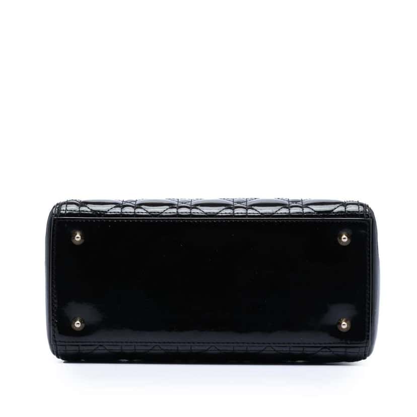 Dior Medium Patent Cannage Lady Dior Black Leather Good condition - Inside View