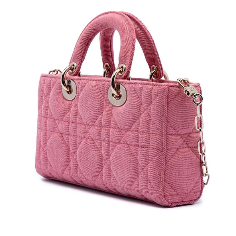 Dior Medium Denim Macrocannage Lady D Joy Pink Denim Very good condition - Back View