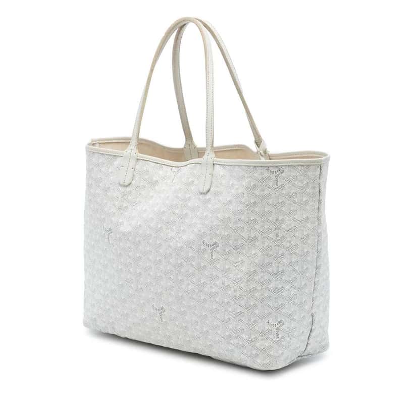 Goyard Goyardine Saint Louis PM White Canvas Very good condition - Back View