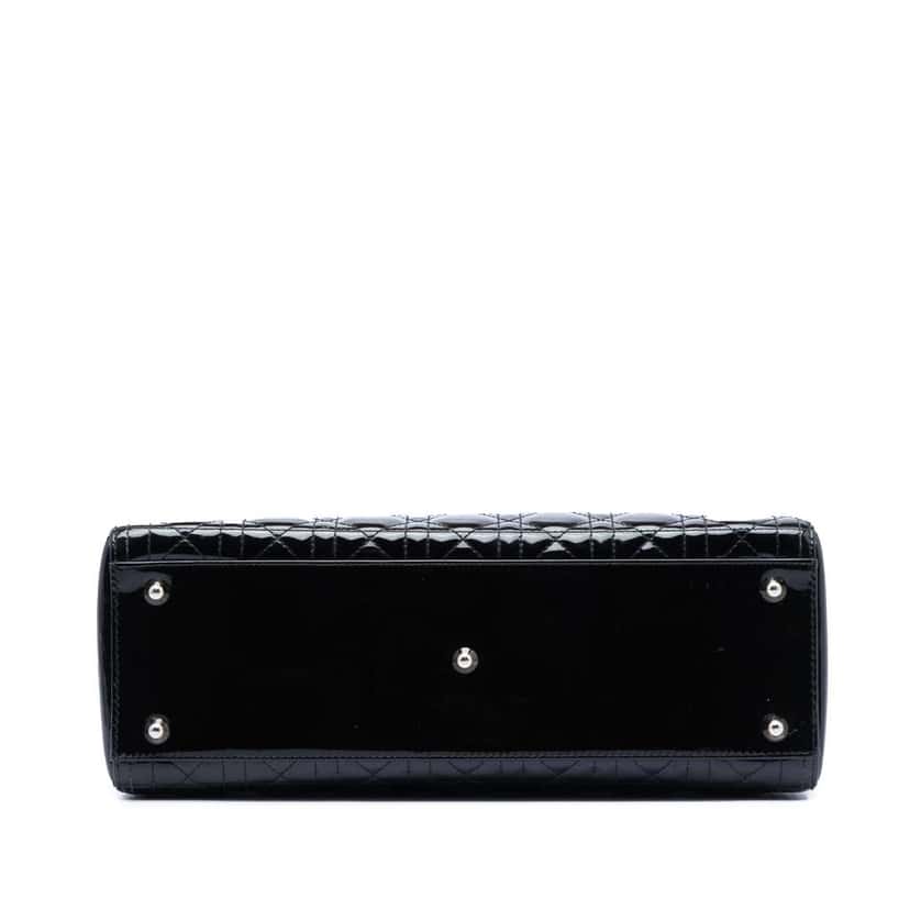 Dior Large Patent Cannage Lady Dior Black Leather Very good condition - Inside View