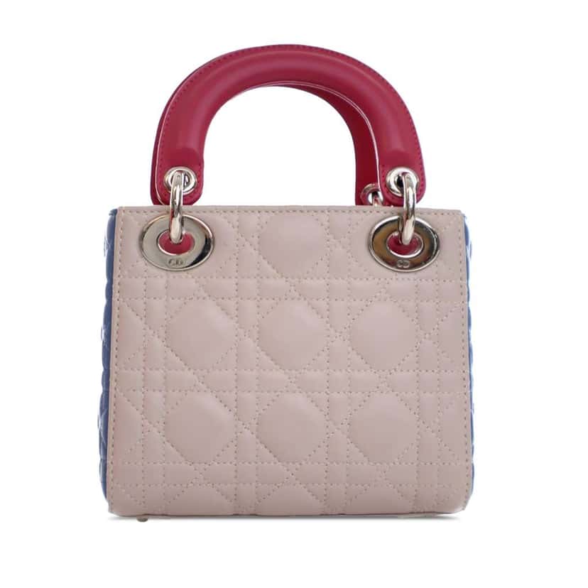 Dior Mini Tricolor Lambskin Cannage Lady Dior Brown Leather Very good condition - Inside View