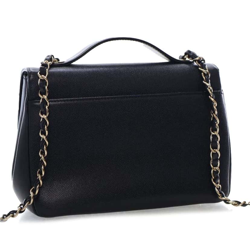 Chanel Medium Caviar Business Affinity Top Handle Bag Black Leather Good condition - Back View