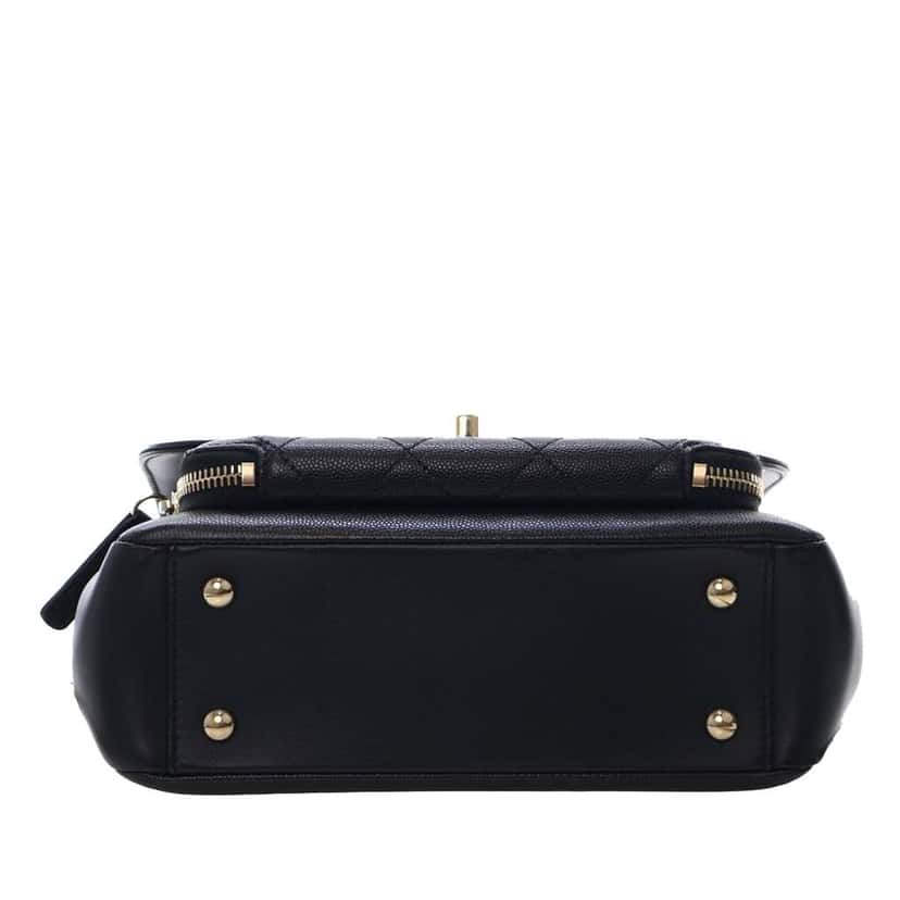 Chanel Medium Caviar Business Affinity Top Handle Bag Black Leather Good condition - Inside View