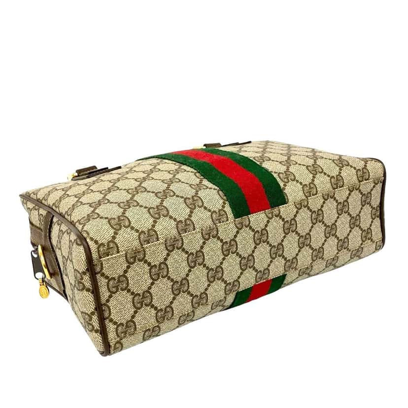 Gucci GG Supreme Web Satchel Brown Canvas Good condition - Inside View