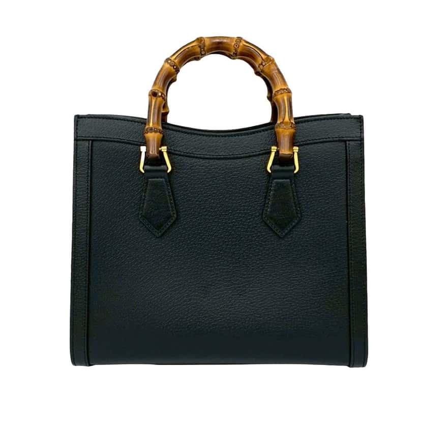 Gucci Small Leather Bamboo Diana Satchel Black Leather Good condition - Back View