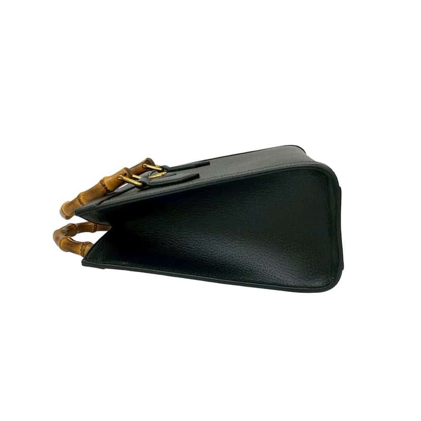 Gucci Small Leather Bamboo Diana Satchel Black Leather Good condition - Box View