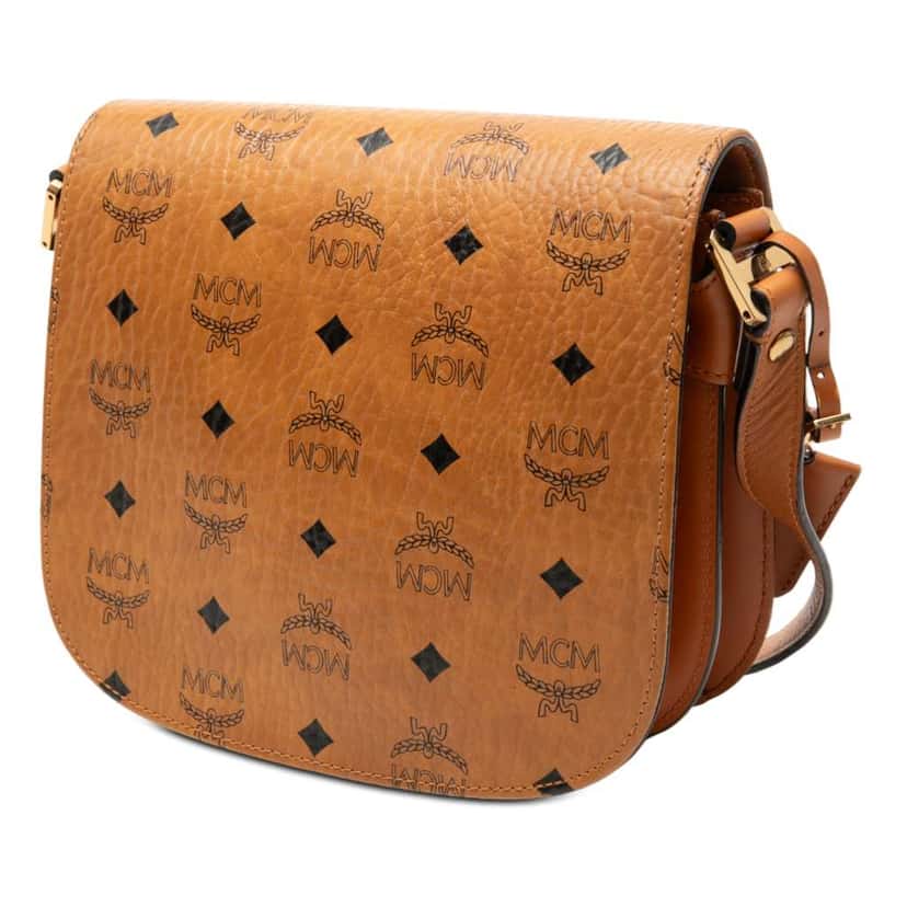Mcm Small Visetos Coated Canvas Patricia Crossbody Brown Canvas Good condition - Back View