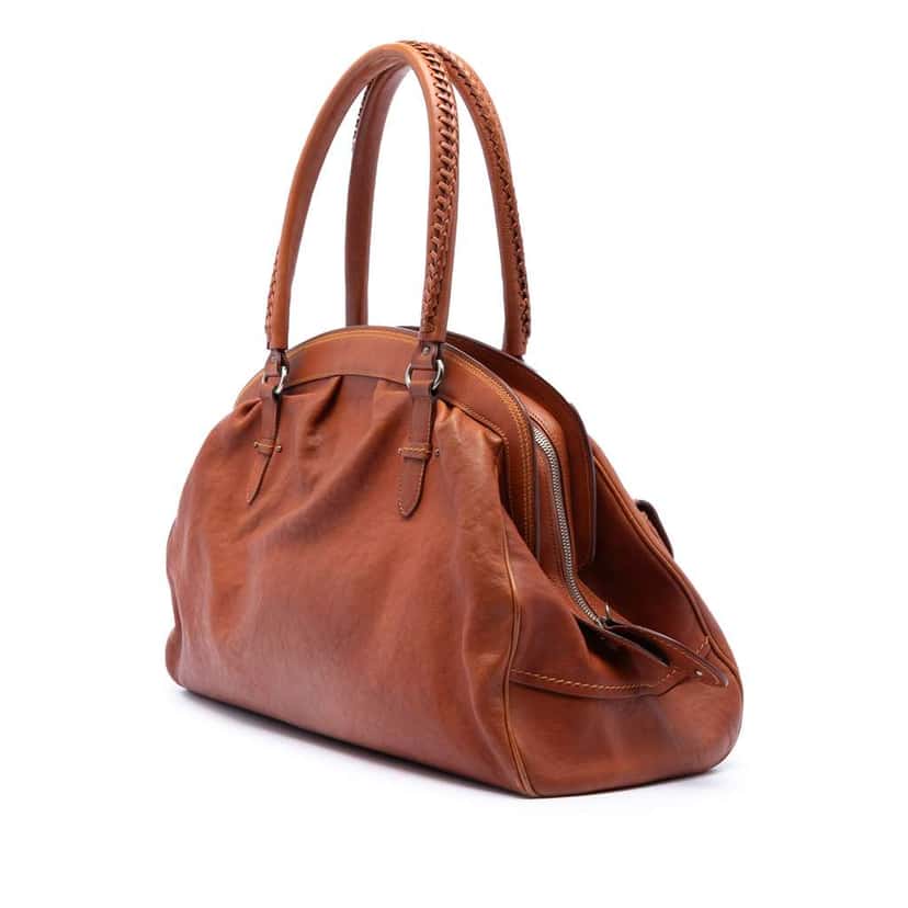 Dior Large Calfskin My Dior Pockets Frame Handbag Brown Leather Good condition - Back View