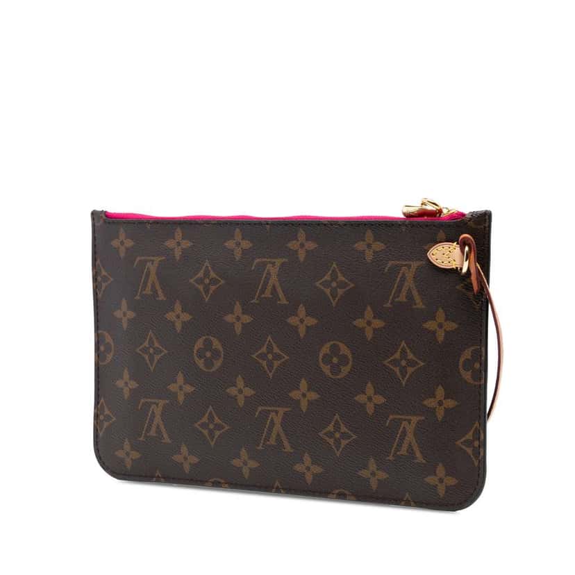 Louis Vuitton Monogram Neverfull Pouch Brown Good condition - Back View