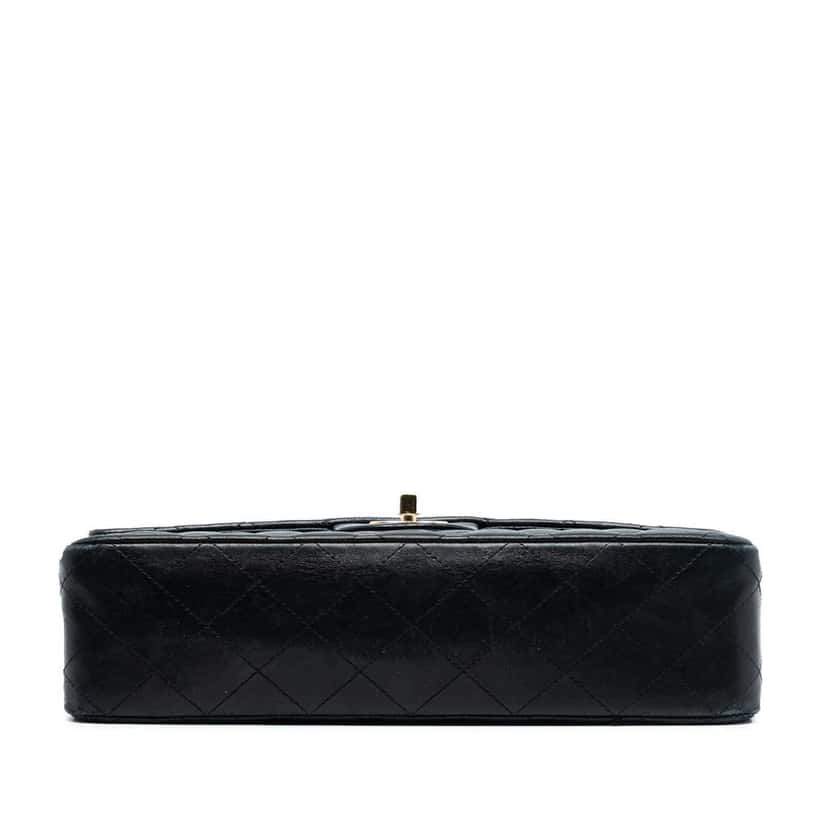 Chanel Medium Classic Lambskin Double Flap Black Leather Good condition - Inside View