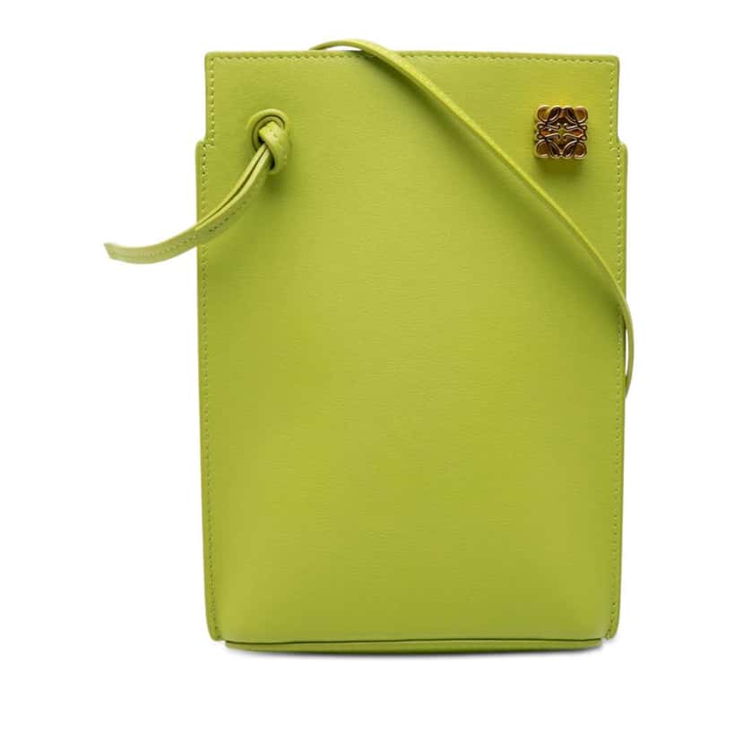 Loewe Calfskin Dice Pocket Crossbody Green Leather Good condition - Front View