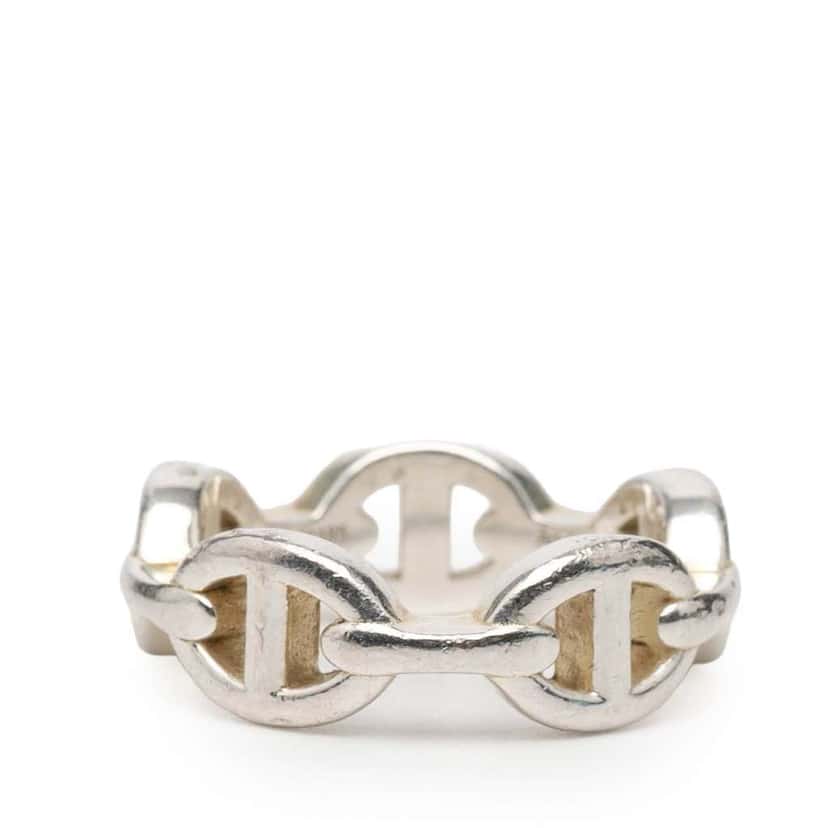 Hermès Sterling Silver Chaine d'Ancre Enchainee Ring Silver Silver Good condition - Inside View