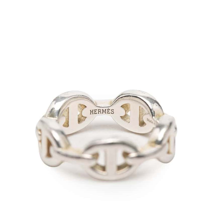 Hermès Sterling Silver Chaine d'Ancre Enchainee Ring Silver Silver Good condition - Box View
