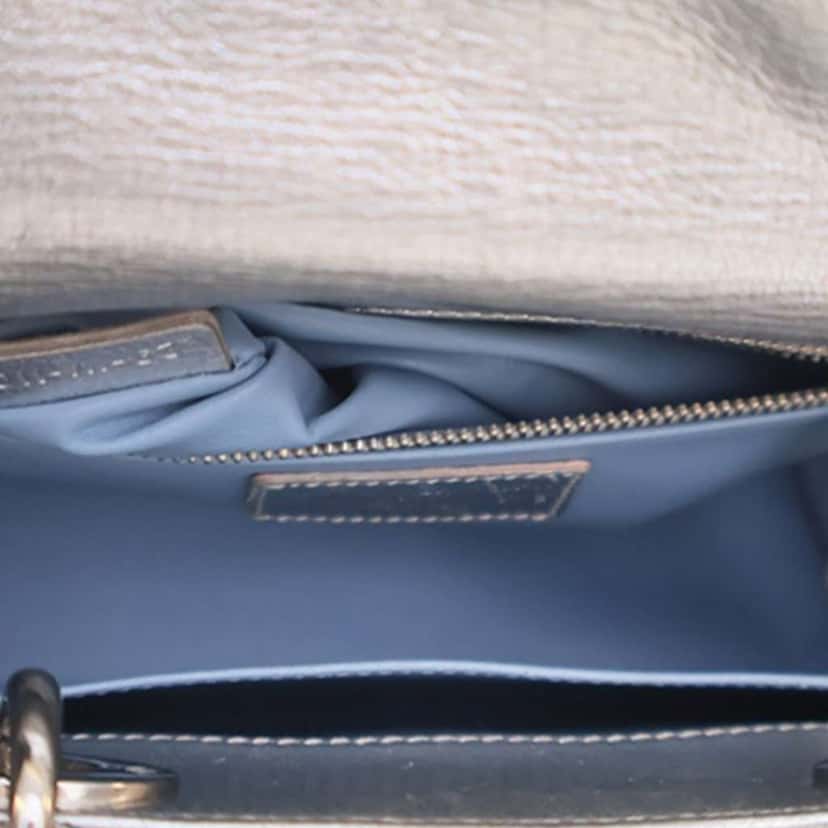 Dior Small Metallic Lambskin Cannage My ABCDior Lady Dior Silver Leather Good condition - Model View