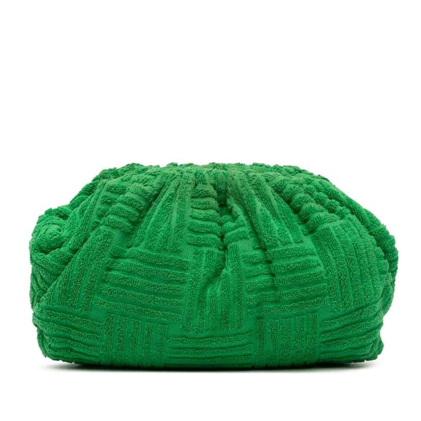 Bottega Veneta Terry Cloth The Pouch Green Cotton Very good condition - Front View