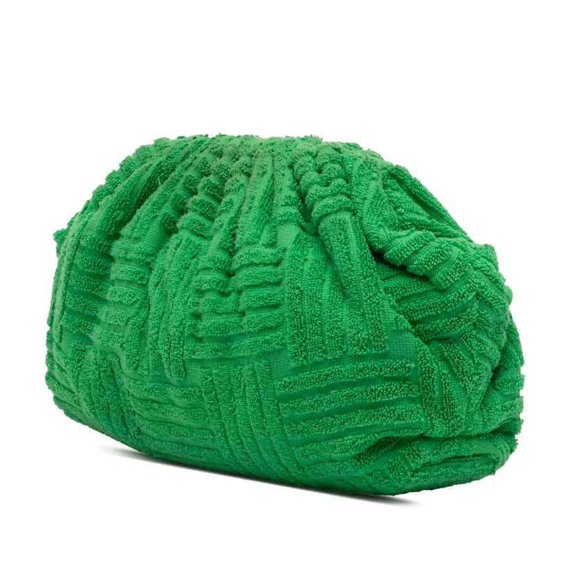 Bottega Veneta Terry Cloth The Pouch Green Cotton Very good condition - Back View