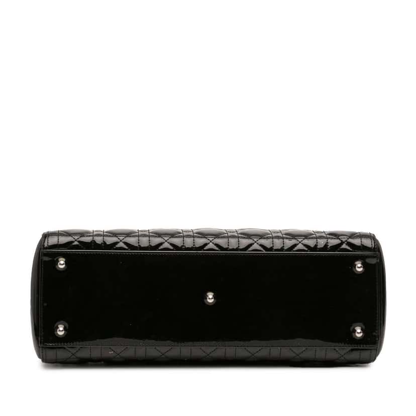 Dior Large Patent Cannage Lady Dior Black Leather Good condition - Inside View
