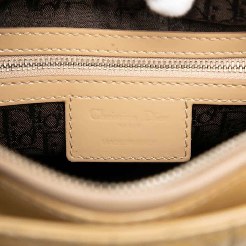 Dior Medium Patent Cannage Lady Dior Brown Leather Good condition - Box View