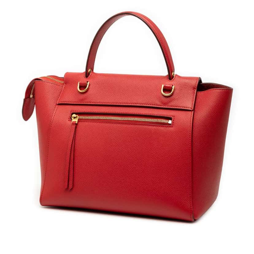Celine Micro Grained Calfskin Belt Bag Red Leather Very good condition - Back View