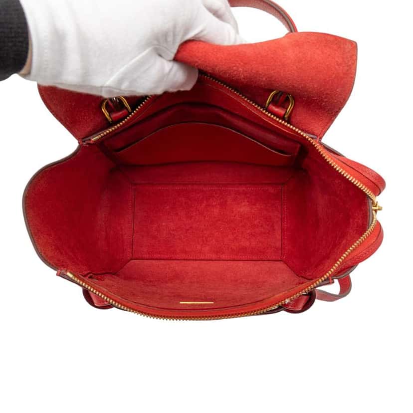 Celine Micro Grained Calfskin Belt Bag Red Leather Very good condition - Model View