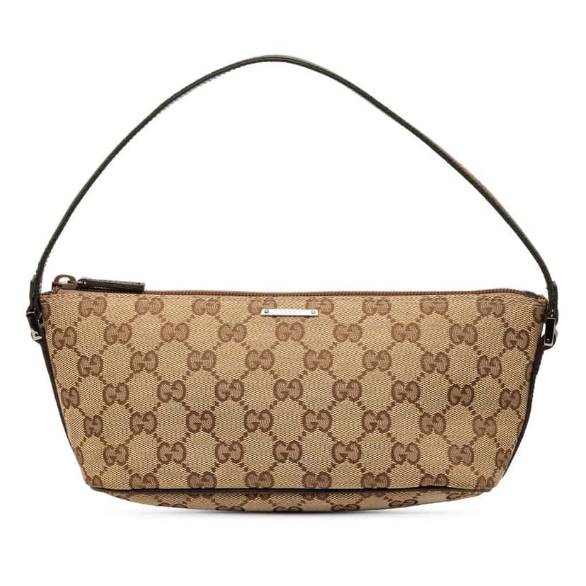 Gucci GG Canvas Web Boat Brown Canvas Good condition - Front View