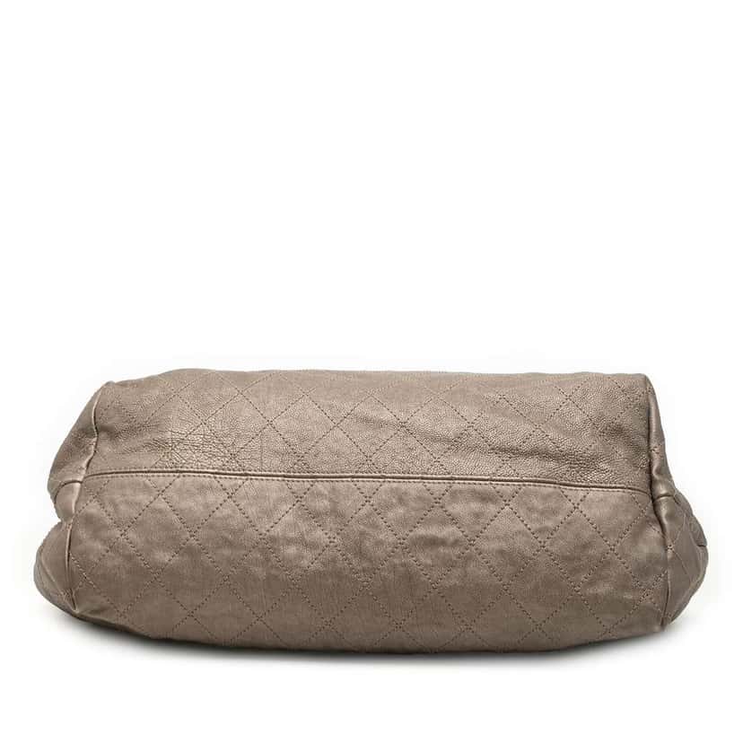 Chanel Baby Metallic Calfskin Coco Cabas Tote Brown Leather Good condition - Inside View