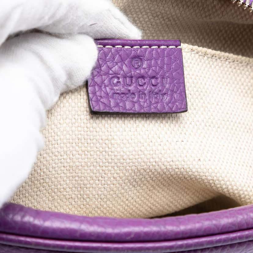 Gucci Leather Soho Disco Crossbody Purple Leather Very good condition - Box View