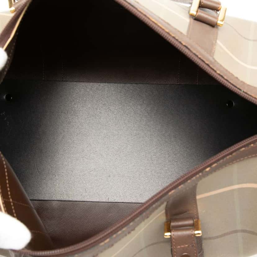 Burberry Vintage Check Canvas Boston Bag Brown Canvas Fair condition - Model View