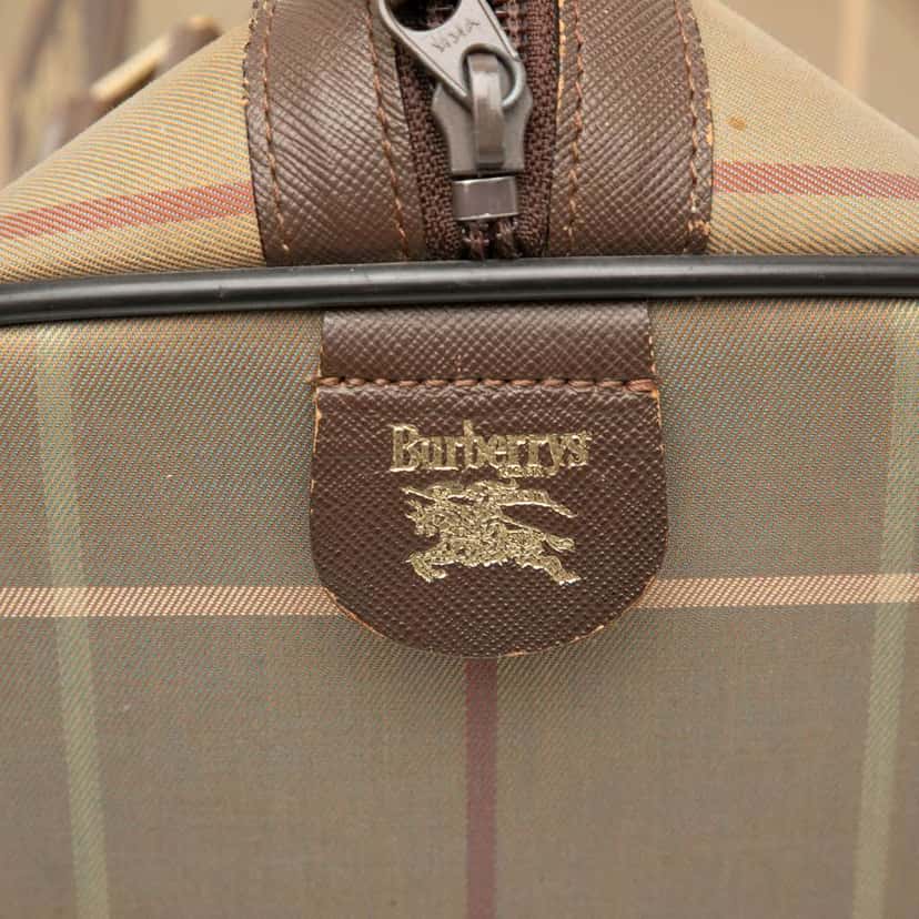 Burberry Vintage Check Canvas Boston Bag Brown Canvas Fair condition - Box View