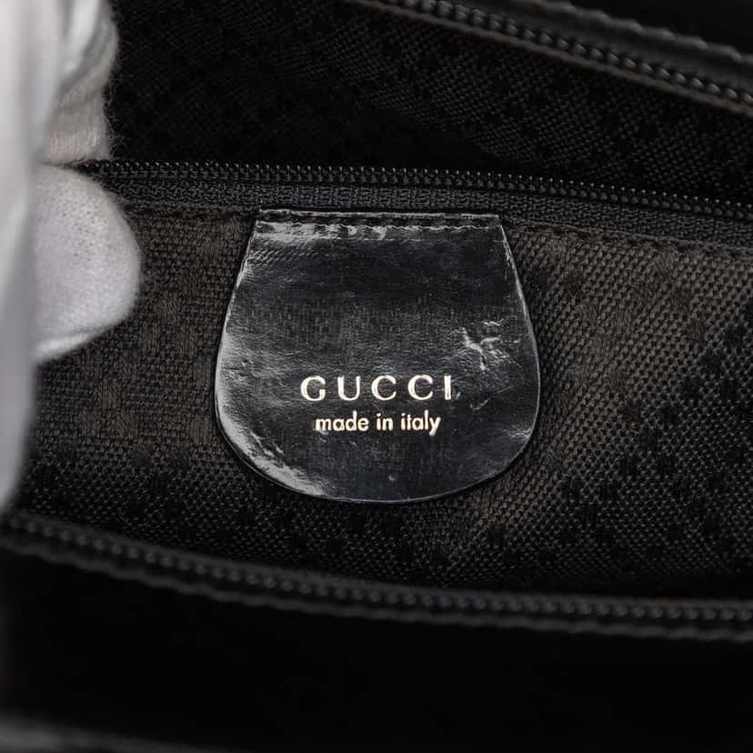 Gucci Nylon Bamboo Satchel Black Very good condition - Box View