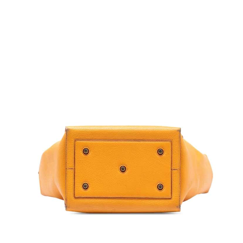 Celine Small Grained Calfskin Tie Knot Handbag Yellow Leather Very good condition - Inside View