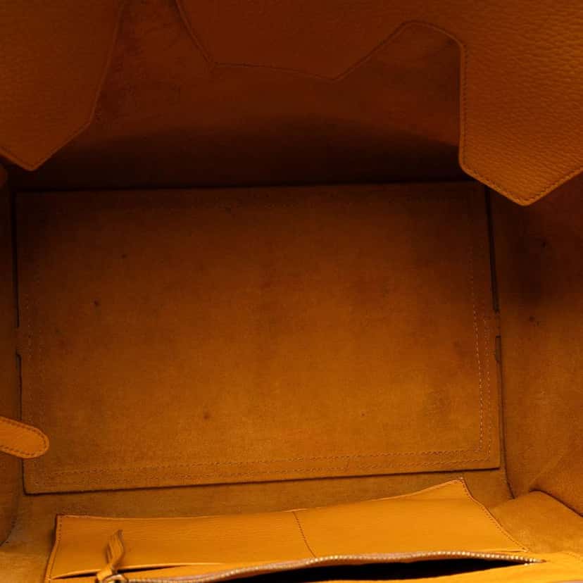 Celine Small Grained Calfskin Tie Knot Handbag Yellow Leather Very good condition - Model View