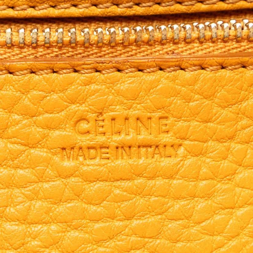 Celine Small Grained Calfskin Tie Knot Handbag Yellow Leather Very good condition - Box View