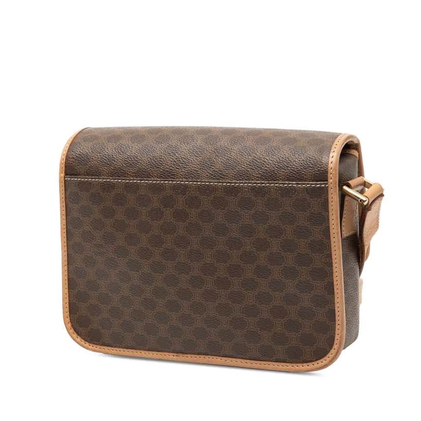 Celine Macadam Coated Canvas Crossbody Brown Canvas Good condition - Back View