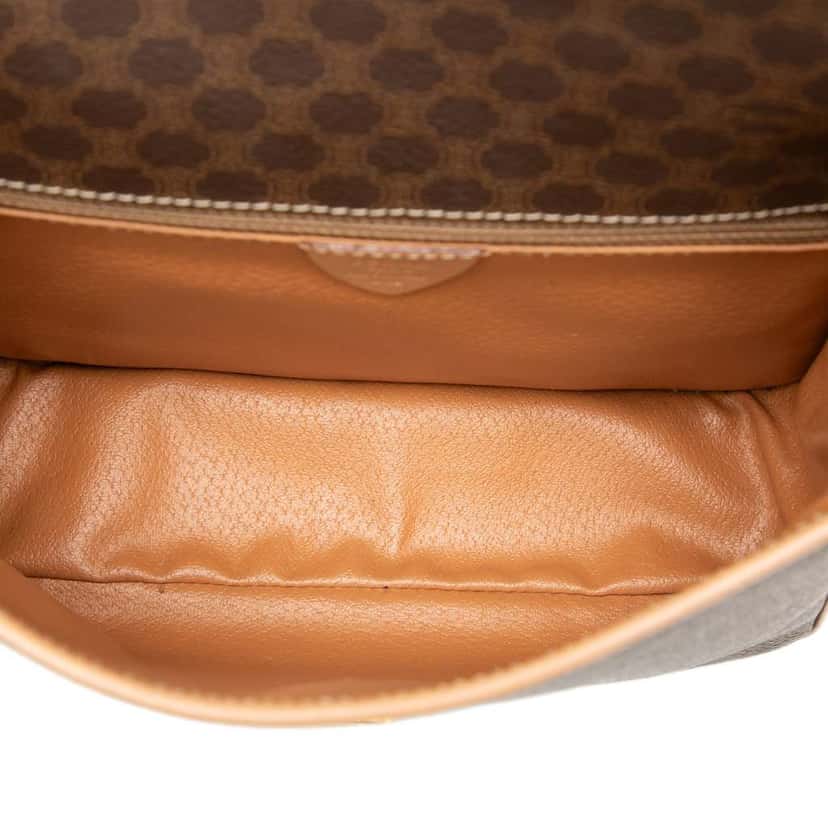 Celine Macadam Coated Canvas Crossbody Brown Canvas Good condition - Model View