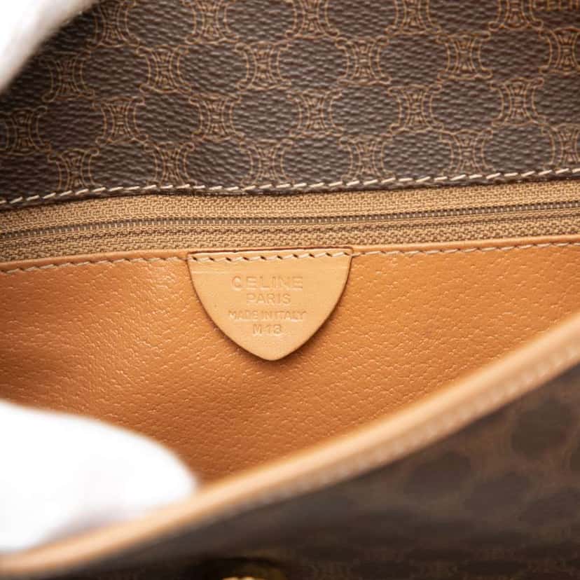 Celine Macadam Coated Canvas Crossbody Brown Canvas Good condition - Box View