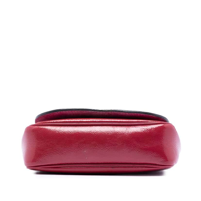 Gucci Small Patent Soho Chain Flap Crossbody Pink Leather Very good condition - Inside View
