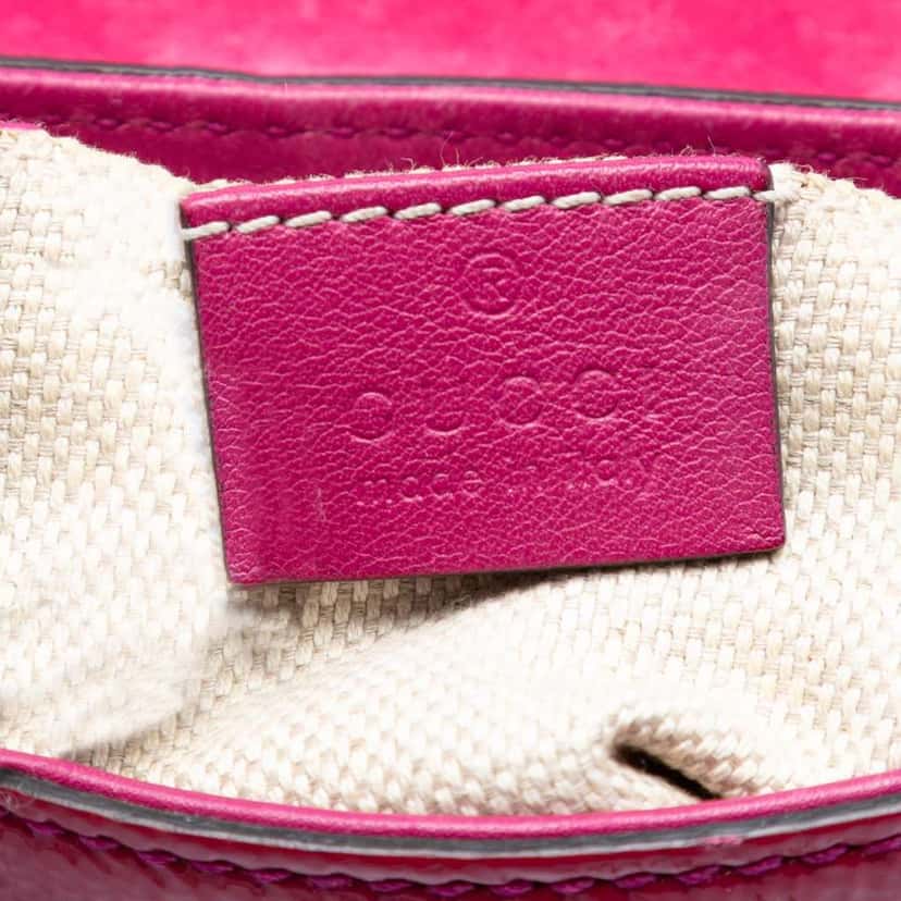 Gucci Small Patent Soho Chain Flap Crossbody Pink Leather Very good condition - Box View