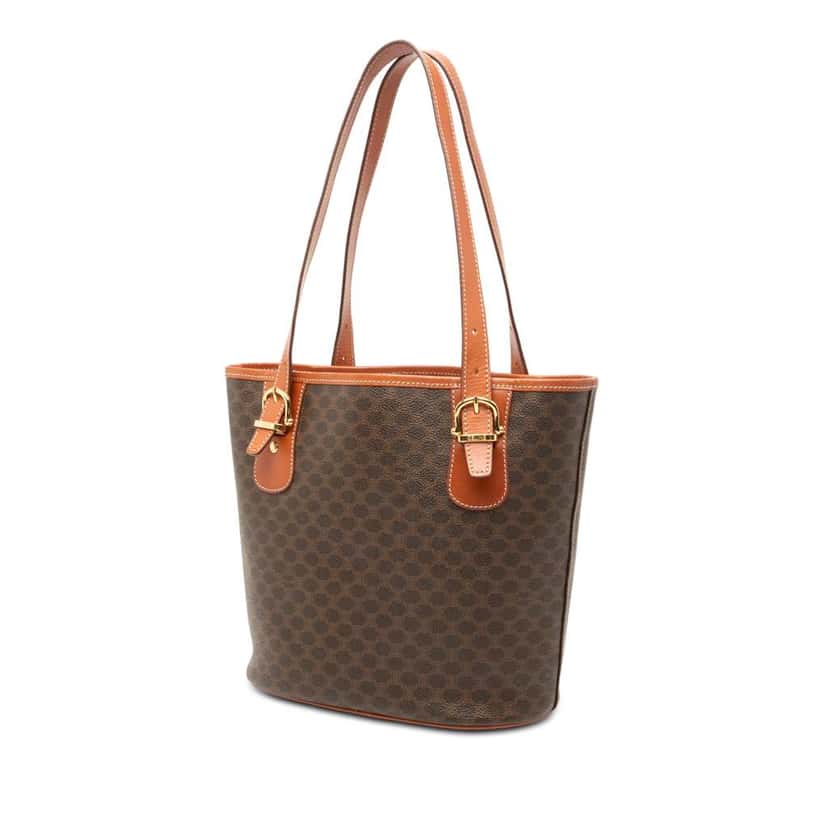 Celine Macadam Coated Canvas Tote Brown Canvas Good condition - Back View